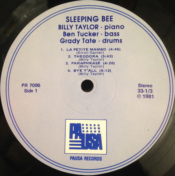 Billy Taylor Trio - Sleeping Bee (Vinyl, LP, Album, Reissue) Very Good (VG) / Very Good Plus (VG+)