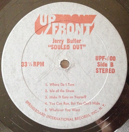 Jerry Butler - Souled Out (Vinyl, LP, Album, Stereo) Very Good (VG) / Good Plus (G+)