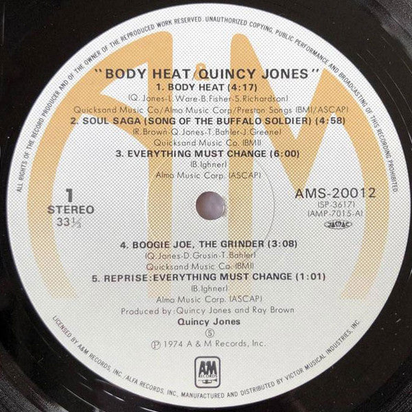 Quincy Jones - Body Heat (Vinyl, LP, Album, Reissue) Near Mint (NM or M-) / Very Good (VG)