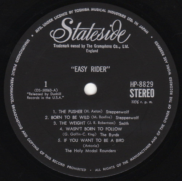 Various - Easy Rider (Music From The Soundtrack) (Vinyl, LP, Compilation, Stereo) Very Good (VG) / Fair (F)
