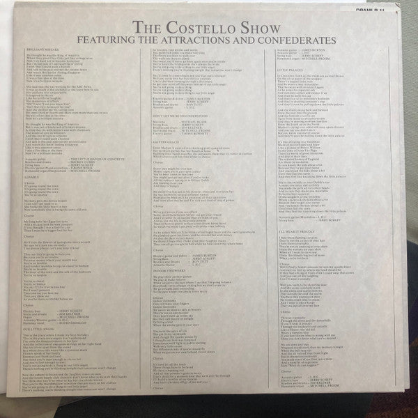The Costello Show - King Of America (Vinyl, Vinyl, All Media, LP, Album, Reissue, LP, Limited Edition) Very Good Plus (VG+) / Very Good Plus (VG+)