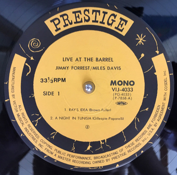 Jimmy Forrest - Live At The Barrel (Vinyl, LP, Album, Mono) Near Mint (NM or M-) / Very Good Plus (VG+)