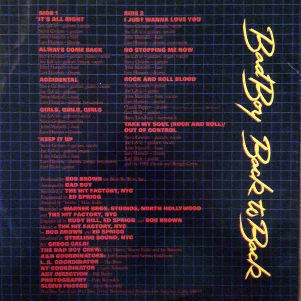 Bad Boy (9) - Back To  Back (Vinyl, LP, Album) Very Good Plus (VG+) / Very Good (VG)