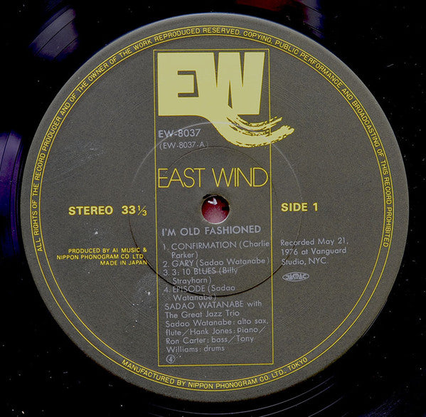 Sadao Watanabe - I'm Old Fashioned (Vinyl, LP, Album)