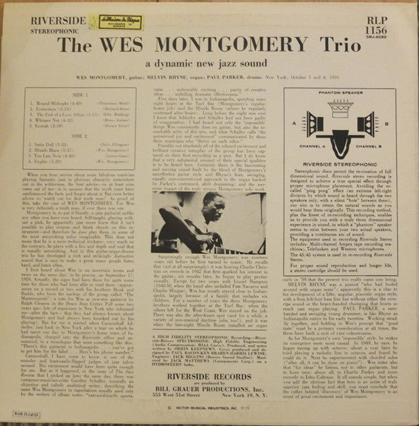 The Wes Montgomery Trio - A Dynamic New Sound: Guitar/Organ/Drums (Vinyl, LP, Album, Reissue, Stereo) Very Good Plus (VG+) / Very Good (VG)