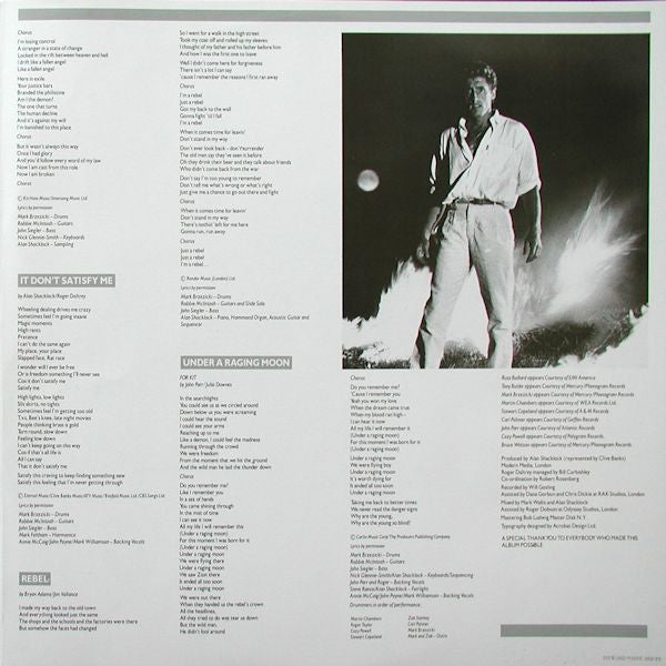 Roger Daltrey - Under A Raging Moon (Vinyl, LP, Album) Very Good Plus (VG+) / Good Plus (G+)