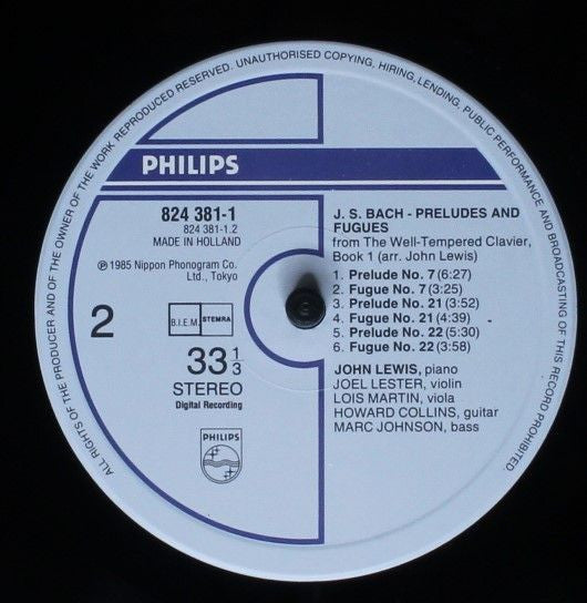 Johann Sebastian Bach - J.S. Bach Preludes And Fugues From The Well-Tempered Clavier Book 1 (Vinyl, LP, Album) Very Good Plus (VG+) / Very Good Plus (VG+)
