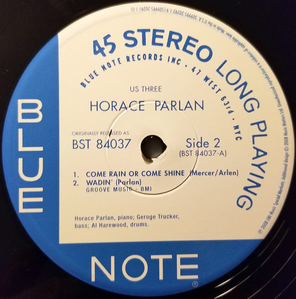 Horace Parlan - Us Three (2xVinyl, 12", 45 RPM, Album, Limited Edition, Numbered, Reissue, Remastered) Very Good Plus (VG+) / Very Good Plus (VG+)