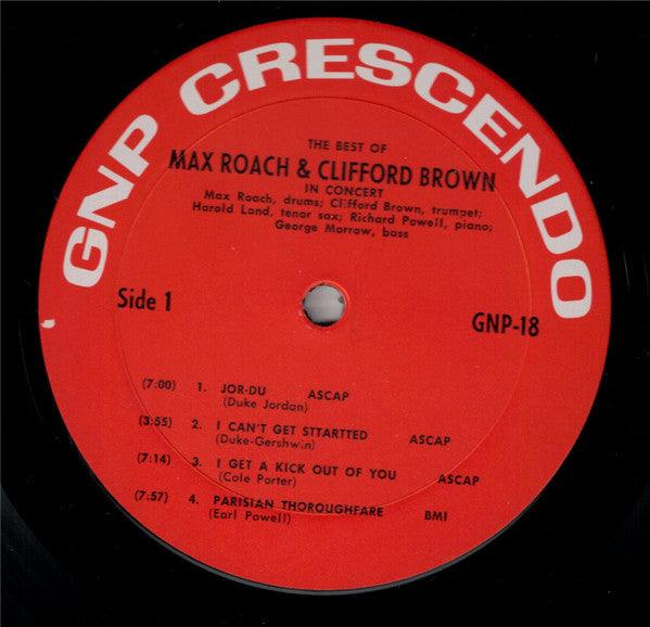Clifford Brown And Max Roach - The Best Of Max Roach And Clifford Brown In Concert (Vinyl, LP, Reissue, Mono) Good Plus (G+) / Very Good (VG)