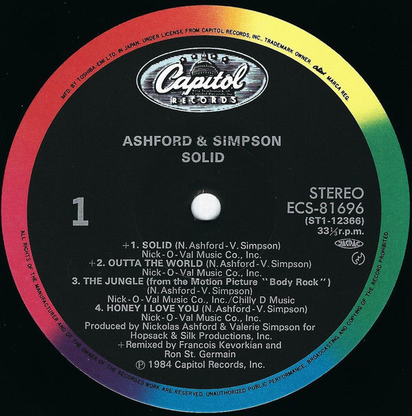 Ashford & Simpson - Solid (Vinyl, LP, Album) Very Good (VG) / Very Good (VG)
