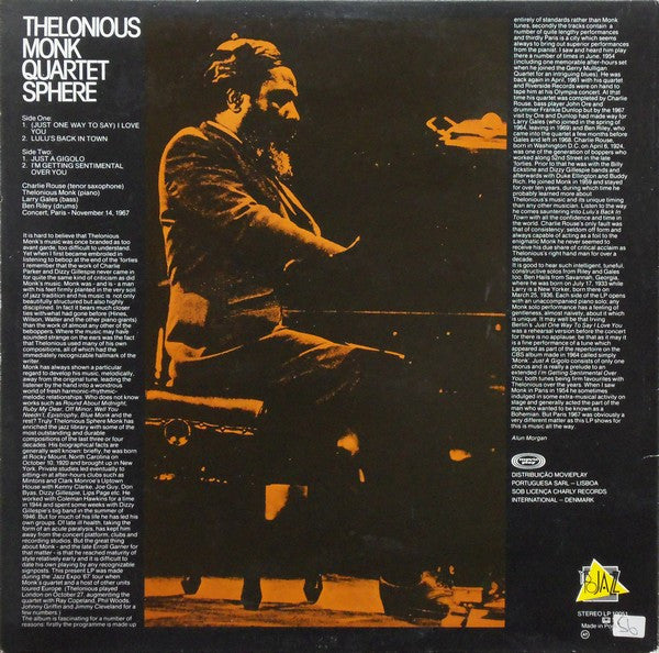 The Thelonious Monk Quartet - Sphere (Vinyl, LP, Album, Reissue, Stereo) Very Good Plus (VG+) / Very Good Plus (VG+)