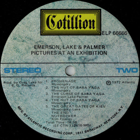 Emerson, Lake & Palmer - Pictures At An Exhibition (Vinyl, LP, Album) Very Good Plus (VG+) / Very Good (VG)