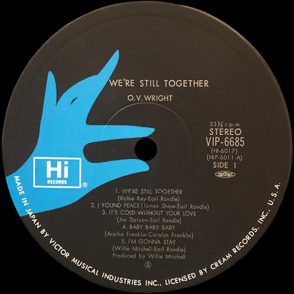 O.V. Wright - We're Still Together (Vinyl, LP, Album) Very Good Plus (VG+) / Very Good (VG)