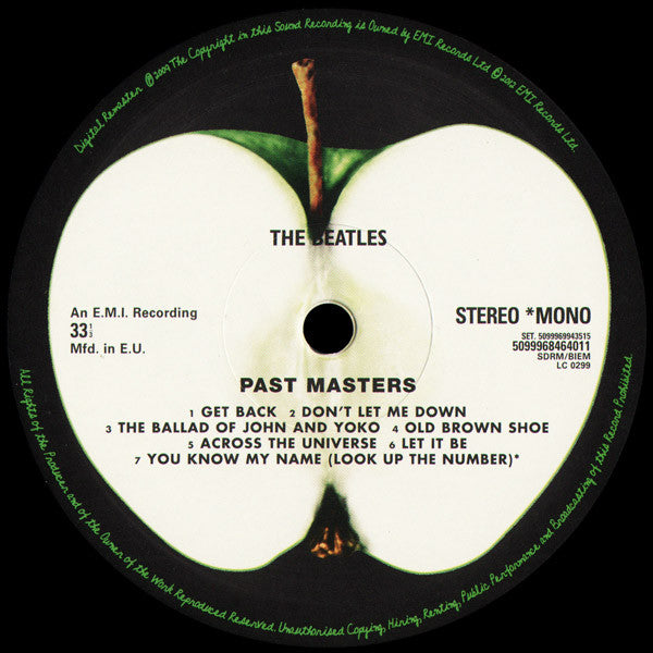The Beatles - Past Masters (2xVinyl, LP, Compilation, Reissue, Remastered, Stereo, Mono) Near Mint (NM or M-) / Near Mint (NM or M-)
