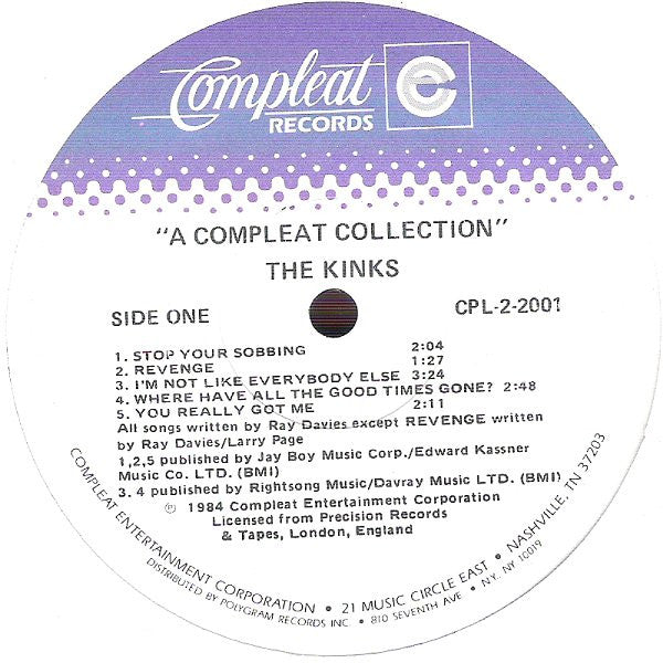 The Kinks - A Compleat Collection (2xVinyl, LP, Compilation) Very Good Plus (VG+) / Very Good (VG)
