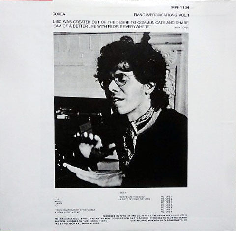 Chick Corea - Piano Improvisations Vol. 1 (Vinyl, LP, Album, Reissue)