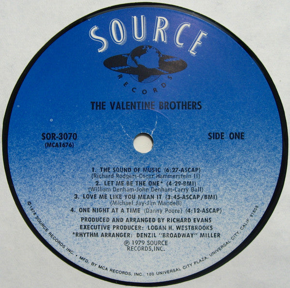 The Valentine Brothers - The Valentine Brothers (Vinyl, LP, Album) Very Good Plus (VG+) / Good (G)