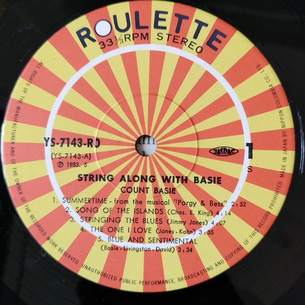 Count Basie - String Along With Basie (Vinyl, LP, Album, Stereo) Very Good Plus (VG+) / Near Mint (NM or M-)