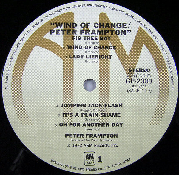 Peter Frampton - Wind Of Change (Vinyl, LP, Album, Reissue)