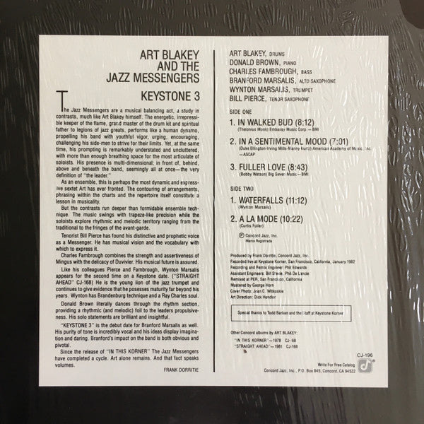 Art Blakey & The Jazz Messengers - Keystone 3 (Vinyl, LP, Album)