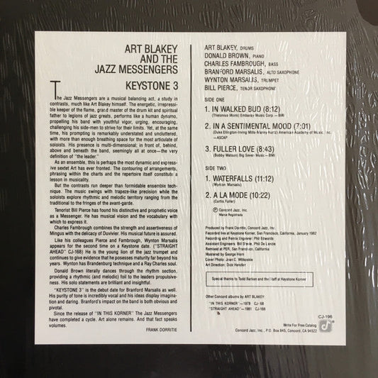 Art Blakey & The Jazz Messengers - Keystone 3 (Vinyl, LP, Album) Very Good Plus (VG+) / Very Good Plus (VG+)