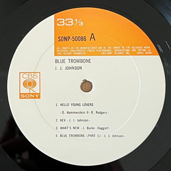 JJ Johnson - Blue Trombone (Vinyl, LP, Album, Mono) Very Good Plus (VG+) / Very Good Plus (VG+)