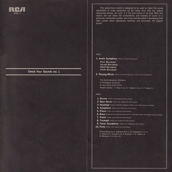 Kouichi Sugiyama - Audio Symphony (Check Up Your Sounds Vol.1) (Vinyl, LP, Album) Very Good Plus (VG+) / Good Plus (G+)