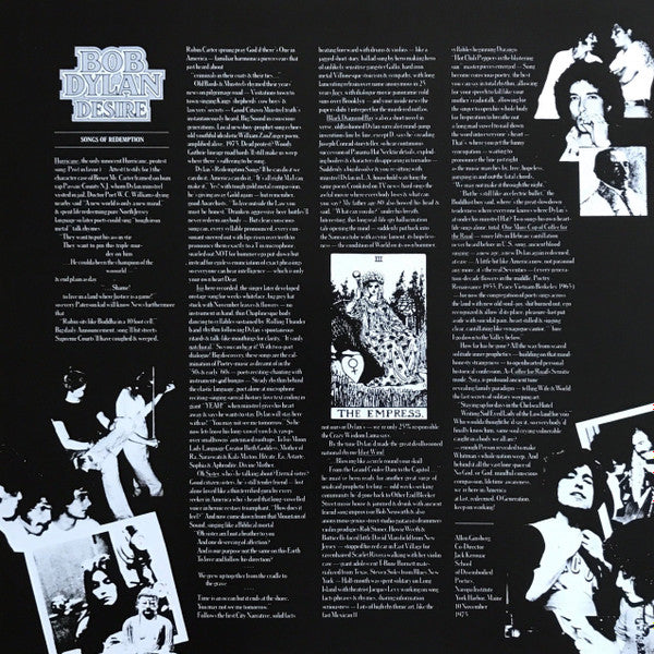 Bob Dylan - Desire (Vinyl, LP, Album, Reissue, Stereo) Very Good Plus (VG+) / Very Good (VG)