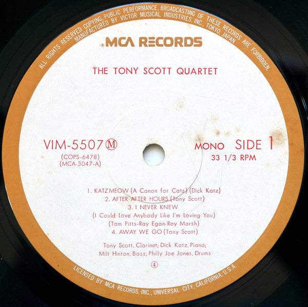 The Tony Scott Quartet - Tony Scott Quartet (Vinyl, LP, Album, Reis...