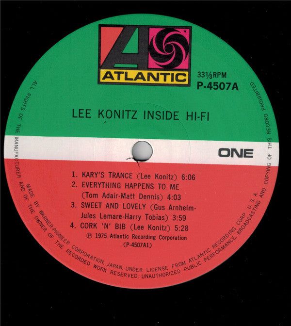 Lee Konitz - Inside Hi-Fi (Vinyl, LP, Album, Reissue, Mono)