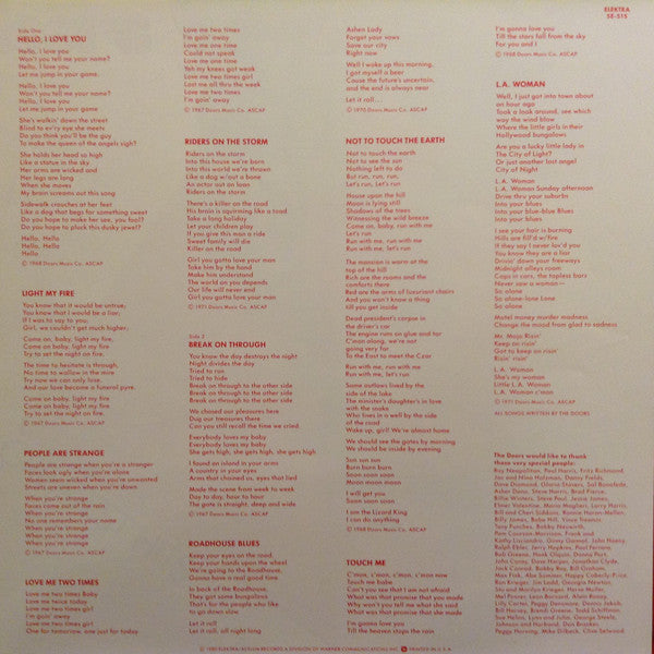 The Doors - Greatest Hits (Vinyl, LP, Compilation) Good Plus (G+) / Very Good (VG)