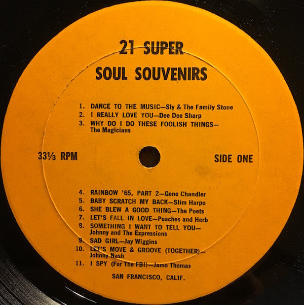 Various - 21 Super Soul Souvenirs (Vinyl, LP, Compilation, Stereo) Very Good (VG) / Good Plus (G+)