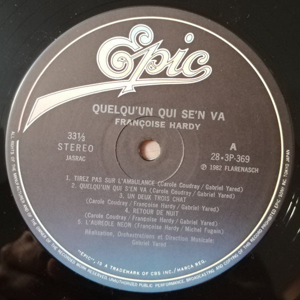Françoise Hardy - Quelqu'un Qui S'en Va (Vinyl, LP, Album, Stereo) Very Good Plus (VG+) / Very Good Plus (VG+)