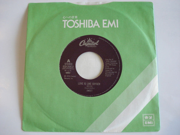 The Sweet - Love Is Like Oxygen (Vinyl, 7", 45 RPM, Single) Very Good Plus (VG+) / Very Good Plus (VG+)