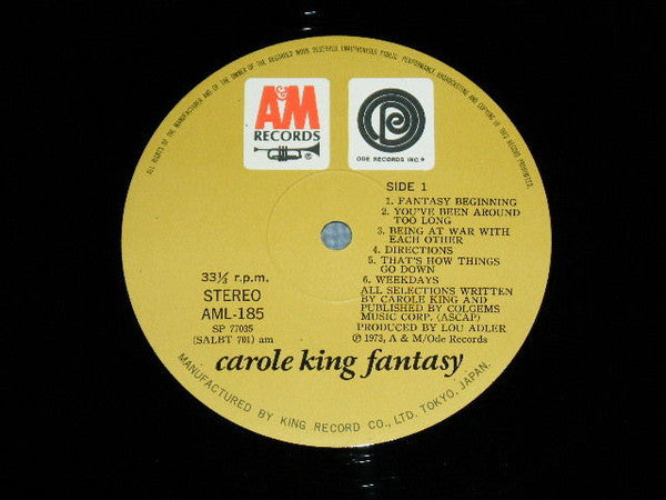 Carole King - Fantasy (Vinyl, LP, Album, Reissue) Very Good Plus (VG+) / Good Plus (G+)