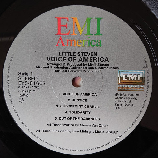 Little Steven - Voice Of America (Vinyl, LP, Album) Very Good (VG) / Very Good Plus (VG+)