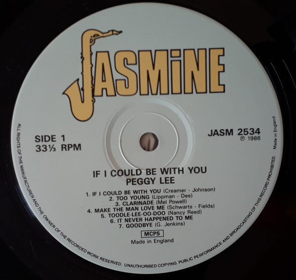 Peggy Lee - If I Could Be With You (Vinyl, LP, Album, Mono) Very Good Plus (VG+) / Very Good Plus (VG+)