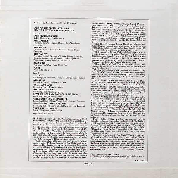 Duke Ellington And His Orchestra - Jazz At The Plaza Vol. II (Vinyl, LP, Stereo) Very Good Plus (VG+) / Very Good Plus (VG+)