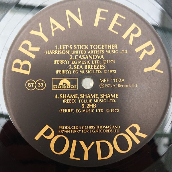 Bryan Ferry - Let's Stick Together (Vinyl, LP, Album, Compilation, Reissue, Stereo) Very Good Plus (VG+) / Very Good (VG)