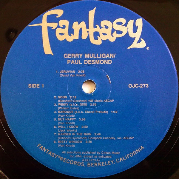 Gerry Mulligan Quartet - Gerry Mulligan/Paul Desmond (Vinyl, LP, Co...
