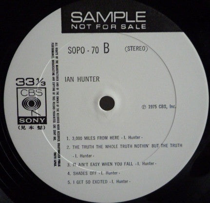 Ian Hunter - Ian Hunter (Vinyl, LP, Album, Promo) Very Good Plus (VG+) / Very Good (VG)