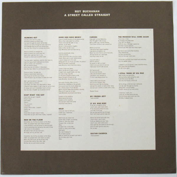 Roy Buchanan - A Street Called Straight (Vinyl, LP, Album, Stereo)