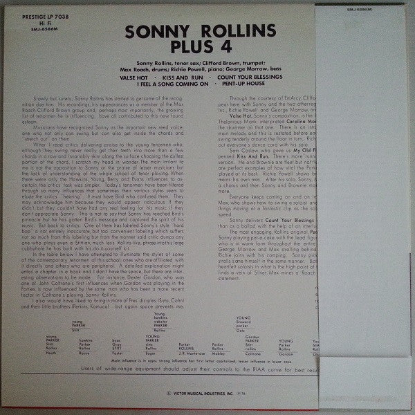 Sonny Rollins - Plus 4 (Vinyl, LP, Album, Mono, Reissue)