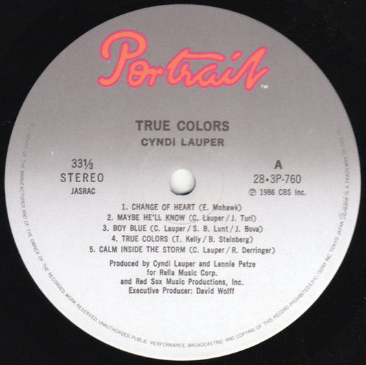 Cyndi Lauper - True Colors (Vinyl, LP, Album, Stereo) Very Good Plus (VG+) / Very Good Plus (VG+)