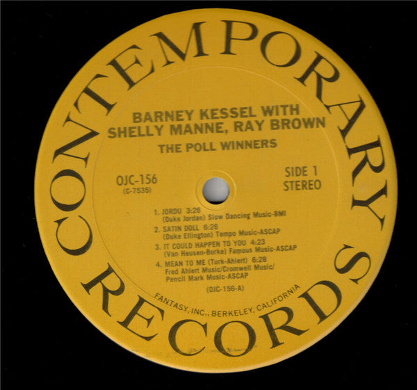 Barney Kessel - The Poll Winners (Vinyl, LP, Album, Reissue, Stereo) Very Good (VG) / Very Good Plus (VG+)