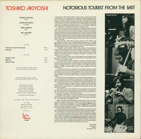 Toshiko Akiyoshi - Notorious Tourist From The East (Vinyl, LP, Album) Good Plus (G+) / Good Plus (G+)
