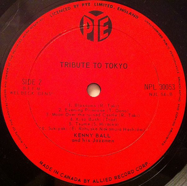 Kenny Ball And His Jazzmen - Tribute To Tokyo (Vinyl, LP, Album) Very Good Plus (VG+) / Very Good (VG)
