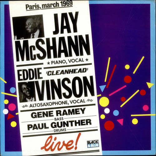 Eddie "Cleanhead" Vinson - Live In France (Vinyl, LP, Album) Very Good Plus (VG+) / Very Good Plus (VG+)