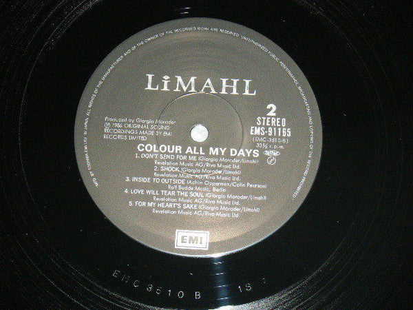 Limahl - Color All My Days (Vinyl, LP, Album) Very Good Plus (VG+) / Very Good (VG)