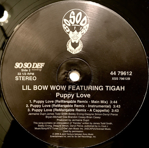 Lil' Bow Wow - Ghetto Girls / Puppy Love (Vinyl, 12", 33 ⅓ RPM) Near Mint (NM or M-) / Very Good Plus (VG+)